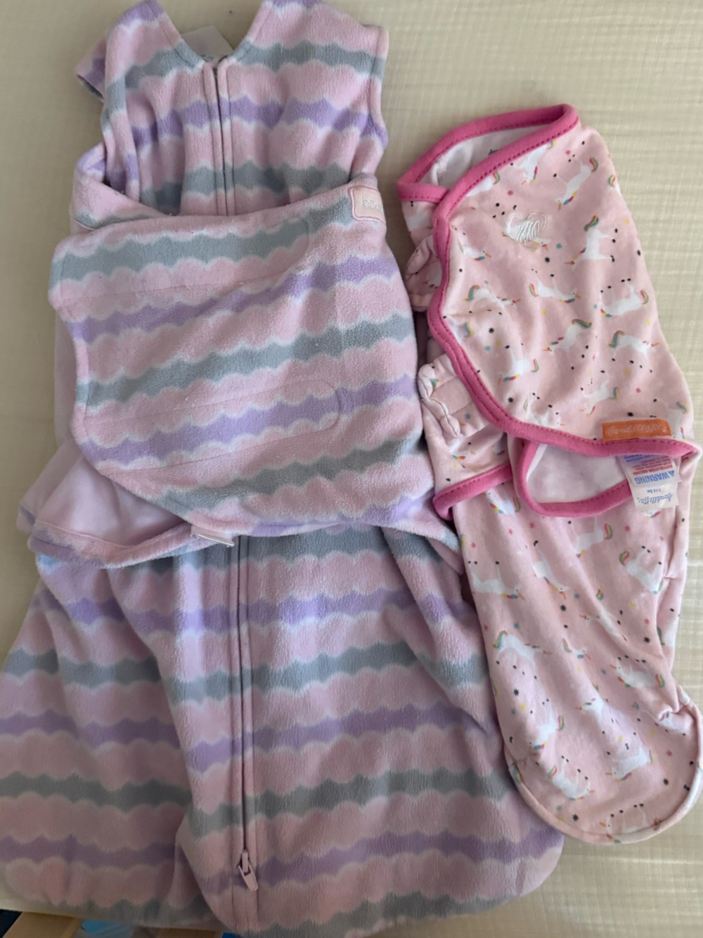 Halo/Swaddle Me Sleep Sack Swaddle Bundle for Baby Girl- newborn & 3-6 mo- GUC